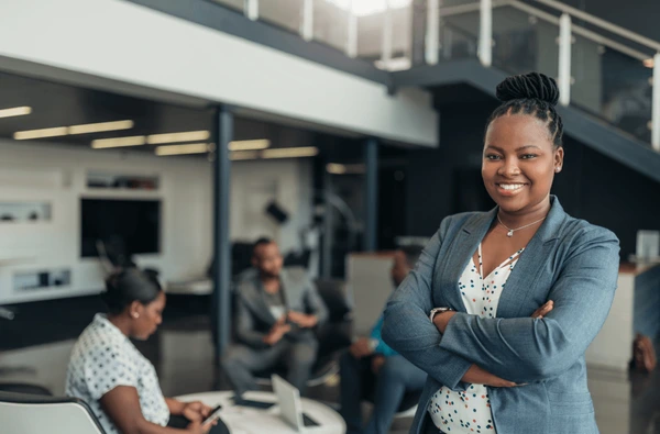 happy office woman